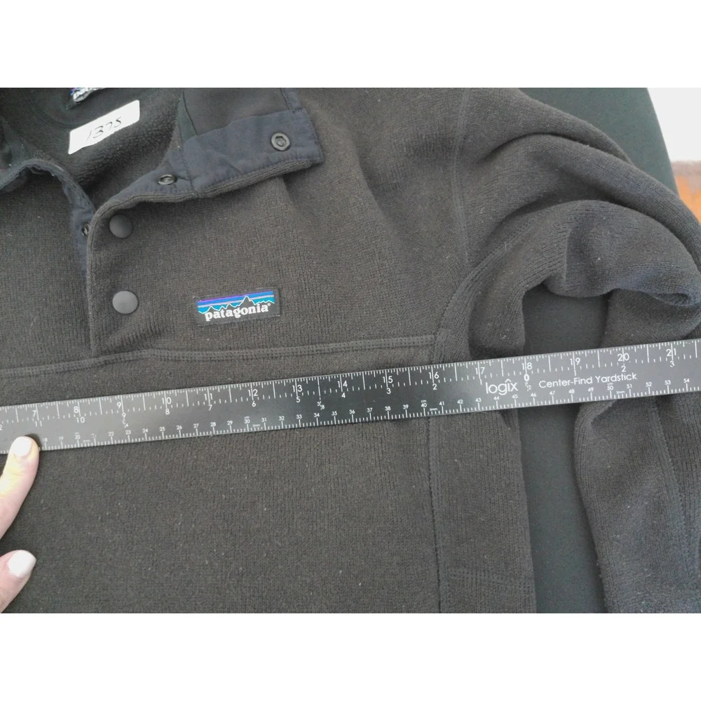 Patagonia Synchilla Snap-T Fleece Pullover Womens Medium Black Excellent Snap Up